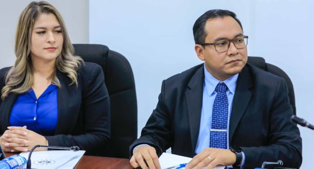 Margaret Meza y William de León, de Cancillería, comparecieron ante la comisión legislativa que aprobó el proyecto japonés de educación a distancia.,image_description: