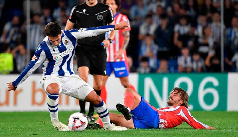 La Real Sociedad logró empatar el mercador a los 84 minutos. / AFP,image_description: