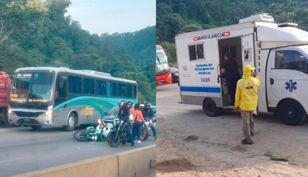 El equipo del Sistema de Emergencias Médicas dio asistencia prehospitalaria al gestor de tránsito del VMT que sufrió un accidente en Los Chorros. / Cortesía. ,image_description: