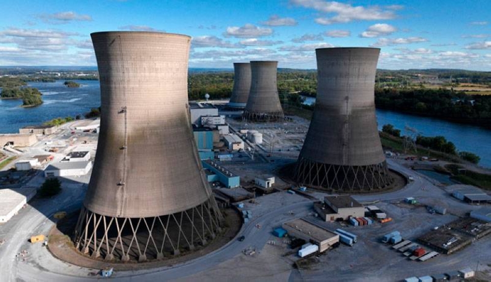 Vista aérea de la planta nuclear de Three Mile Island, en Pennsylvania. / AFP ,image_description: