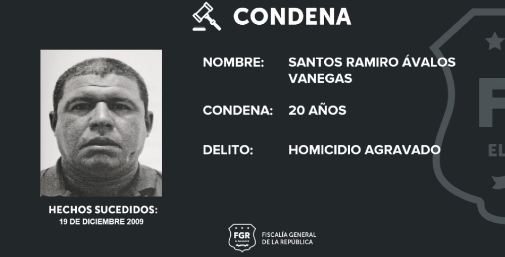 Santos Ramiro Ávalos Vanegas pasará 20 años en prisión/ Foto cortesía FGR.,image_description: