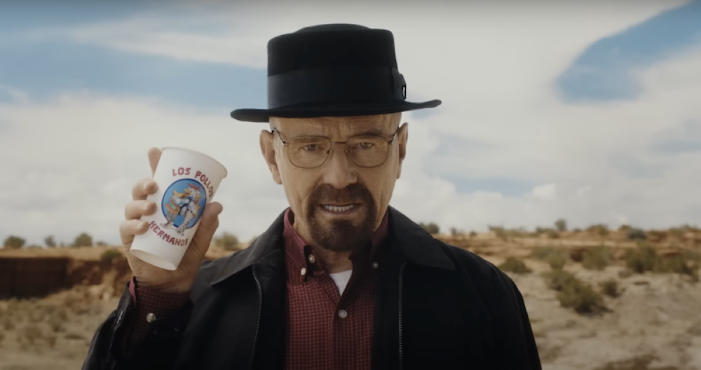 Bryan Cranston, el Walter White de Breaking Bad, en un anuncio comercial.,image_description: