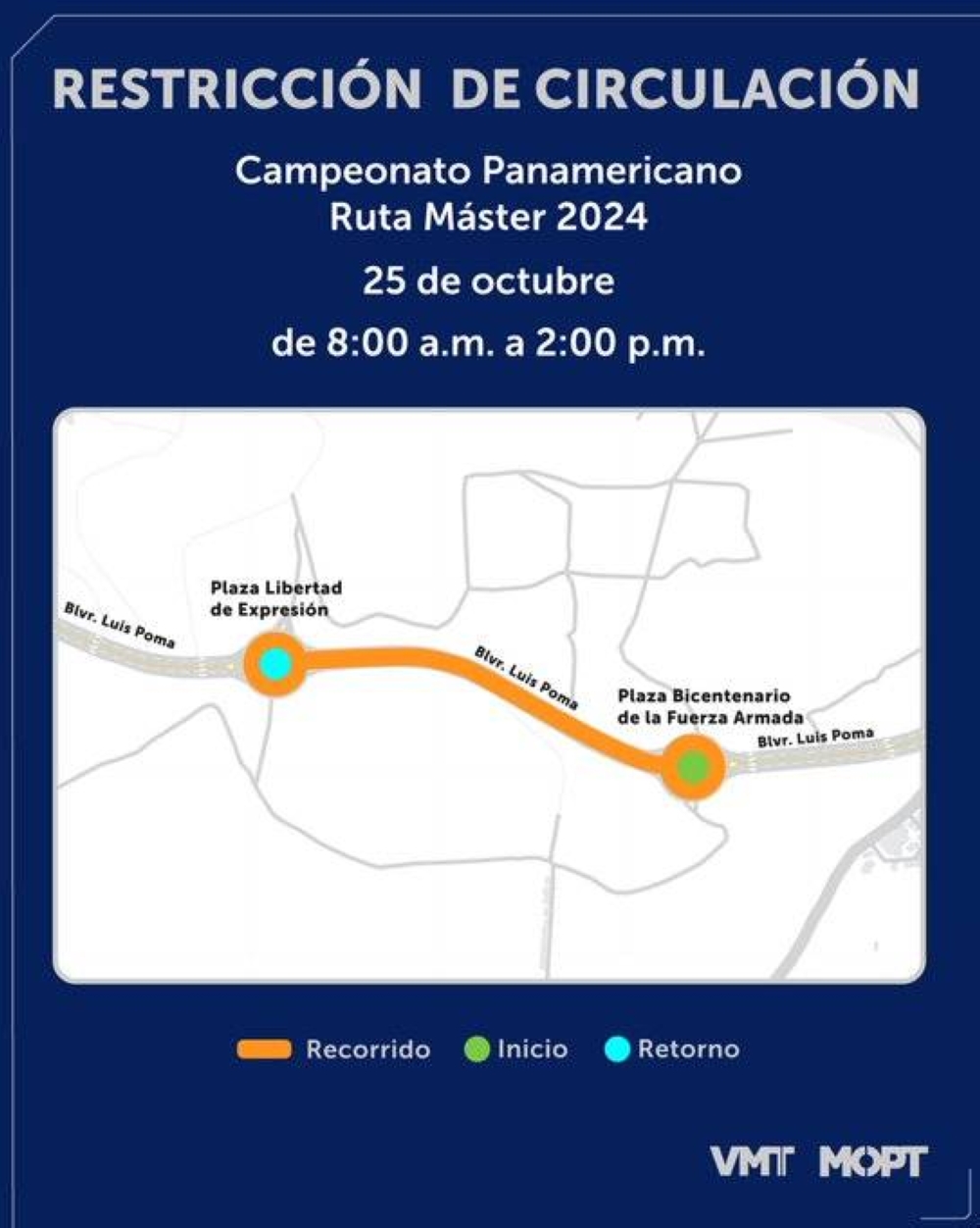 El paso vehicular permanecerá restringido en horario de 8:00 a.m. a 2:00 p.m. / VMT,image_description: