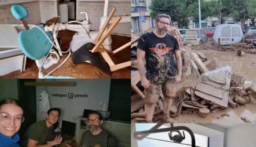 Salvadorans ask for donation to rebuild office damaged in floods in Valencia