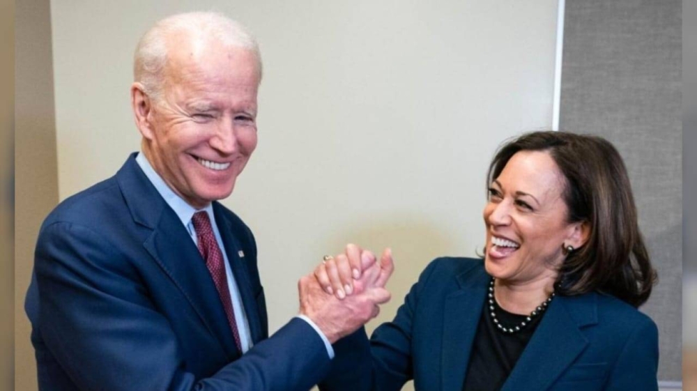 Joe Biden, presidente de EEUU y Kamala Harris, vicepresidenta y candidata presidencial.,image_description: