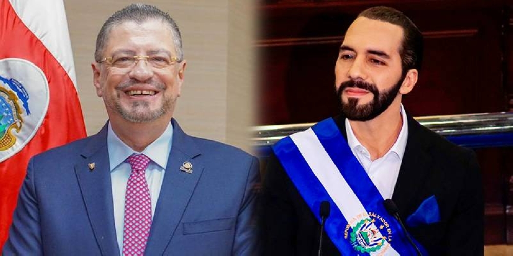 Rodrigo Chaves y Nayib Bukele se reunirán el 11 de noviembre en Cancillería según la agenda prevista. / Fotografías oficiales de ambos gobiernos.,image_description: