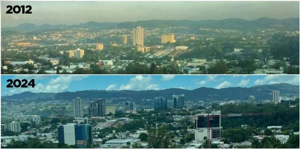 Vista de San Benito desde el estudio de La Tribu, ubicado en la Torre Futura, en la colonia Escalón. /La Tribu,image_description: