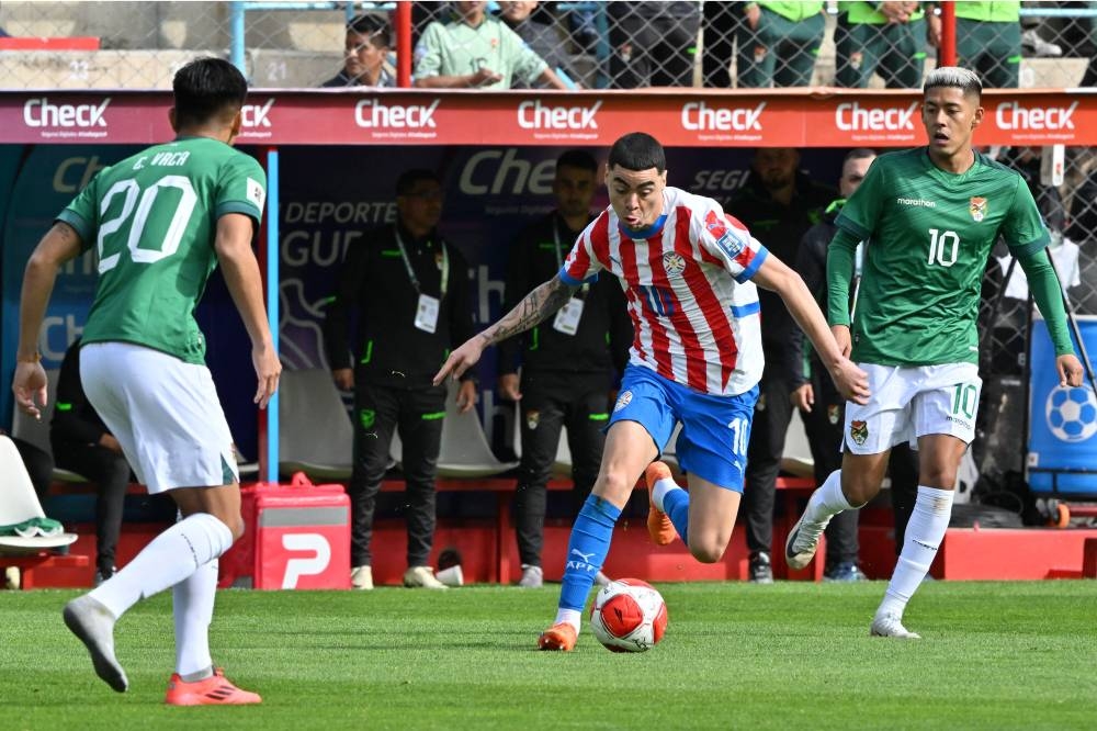 Miguel Almirón anotó uno de los goles paraguayos en El Alto. / AFP,image_description: