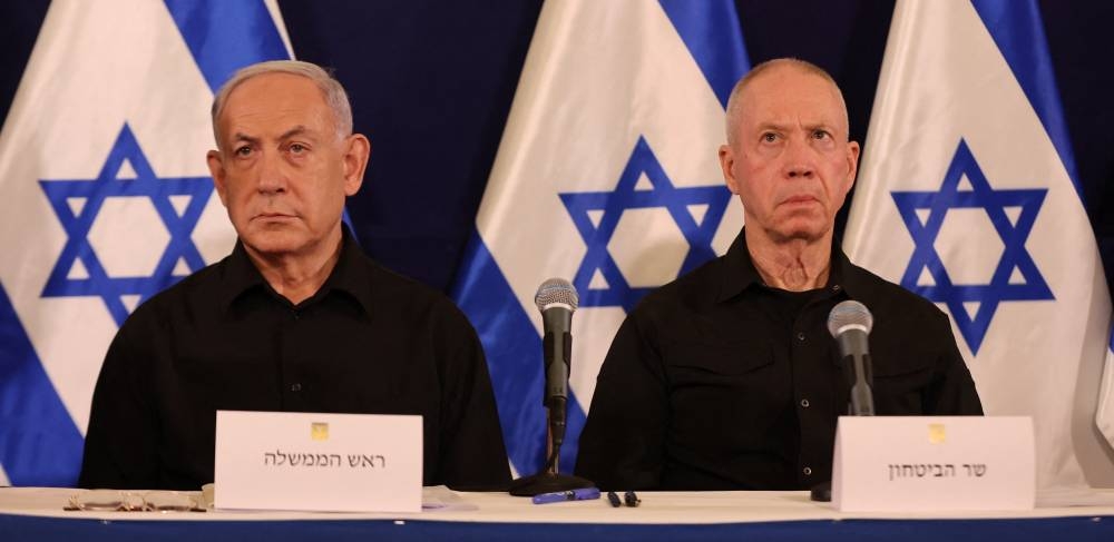 El primer ministro israelí, Benjamin Netanyahu izq., y el ministro de Defensa, Yoav Gallant./AFP.,image_description: