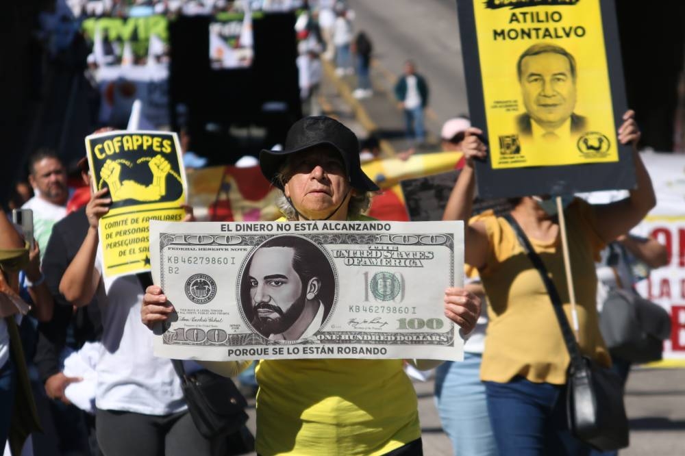 Los participantes en la marcha reclamaron la falta de dinero en el presupuesto, especialmente en Salud y Educación. / Lisbeth Ayala. 