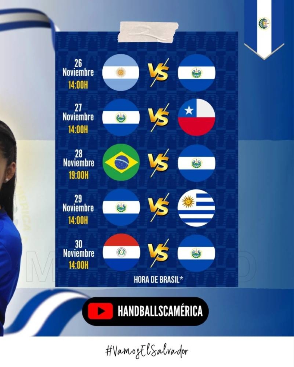 El calendario de los partidos de las salvadoreñas. 