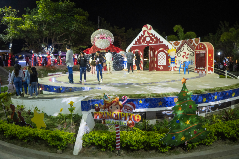 Así se ve el escenario de la plaza del Principito en Santa Tecla. / Francisco Valle. 