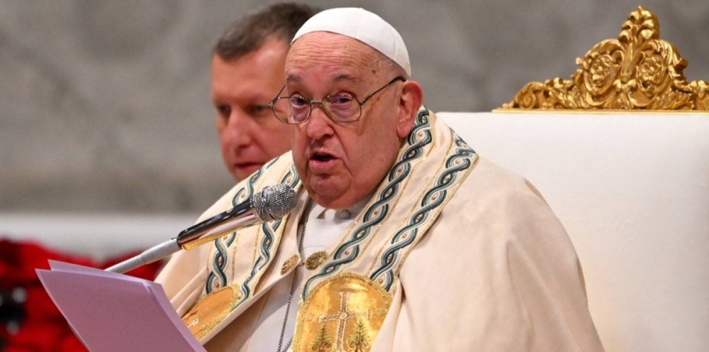 Papa Francisco, durante una misa/ Foto Andrés Solaro AFP.,image_description: