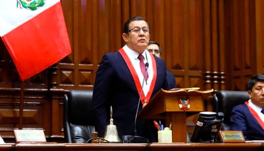 Eduardo Salhuana, presidente del congreso de Perú. / Cortesía Agencia Peruana de Noticias,image_description: