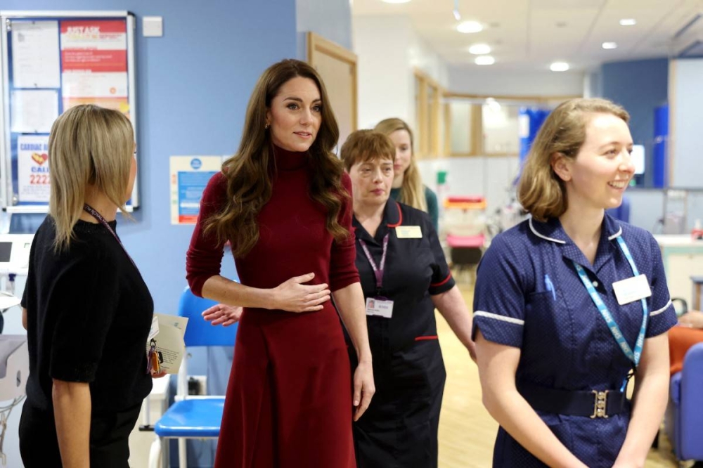 Middleton se solidarizó con los pacientes de cáncer que como ella reciben tratamiento, y elogió al personal del nosocomio. Photo by Chris Jackson / POOL / AFP