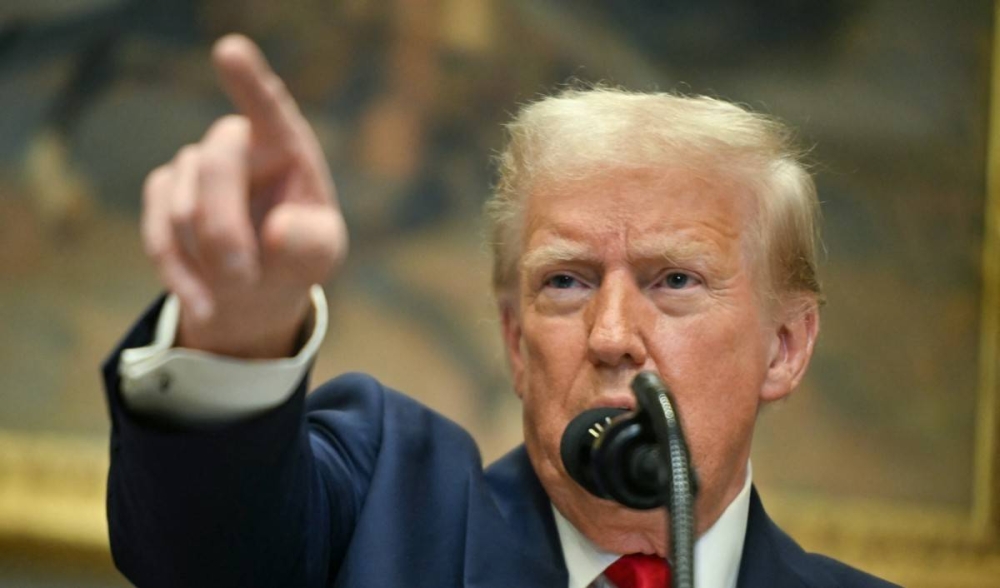 El presidente estadounidense Donald Trump habla en la Sala Roosevelt de la Casa Blanca el 21 de enero de 2025, en Washington, DC/ Foto Jim Watson AFP.,image_description: