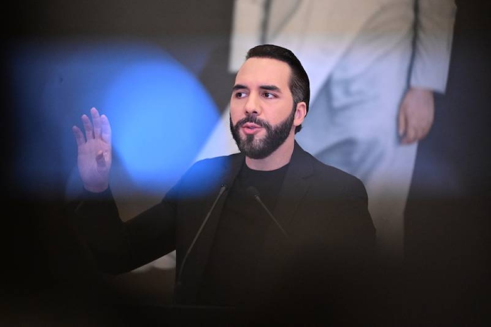 Bukele durante la conferencia de prensa que hizo el 14 de enero en San Salvador. / Marvin Recinos, AFP.,image_description: